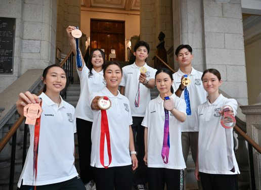 （後排左起）黃純一、郭俊廷、梁靖恆
（前排左起）賈慧妍、麥曉彤、彭穎加、徐穎恩